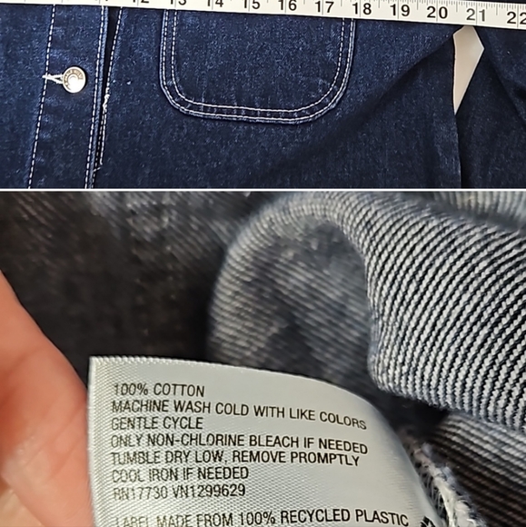 Wild Fable Denim Trucker Jacket Dark Blue NWT Size: XS 40" Chest - Picture 5 of 5